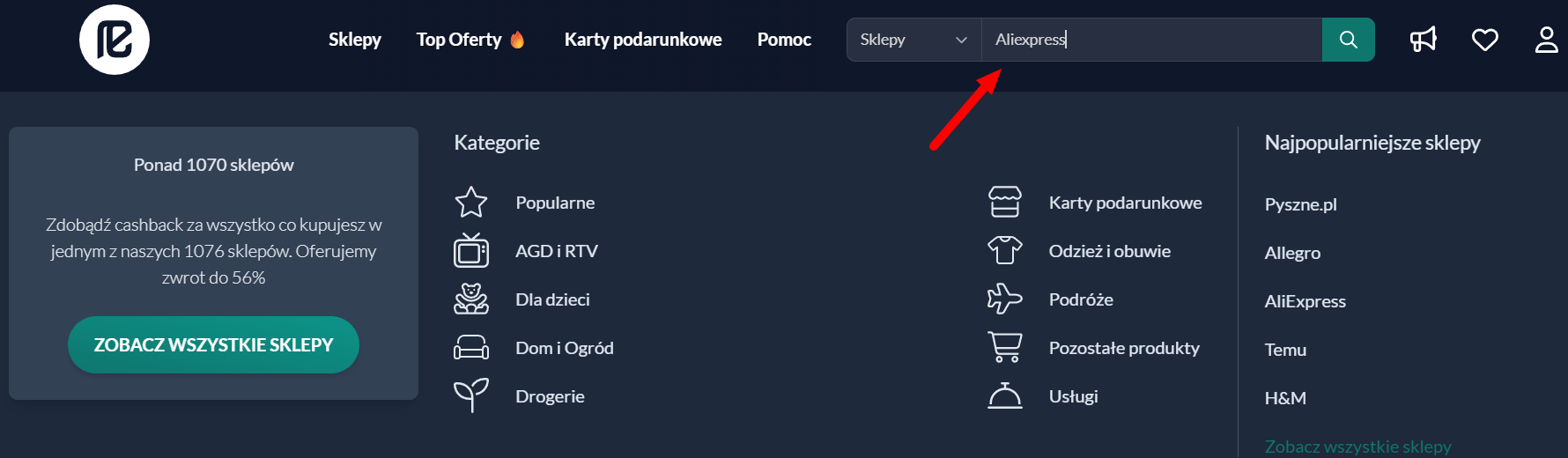 Refunder wyszukiwanie sklepów