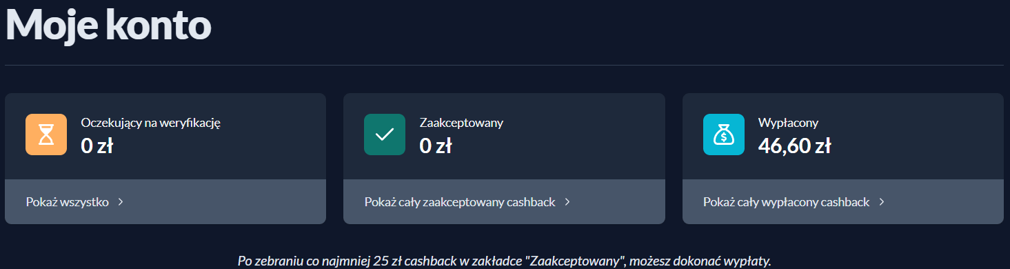 Wypłata cashback z Refunder.pl