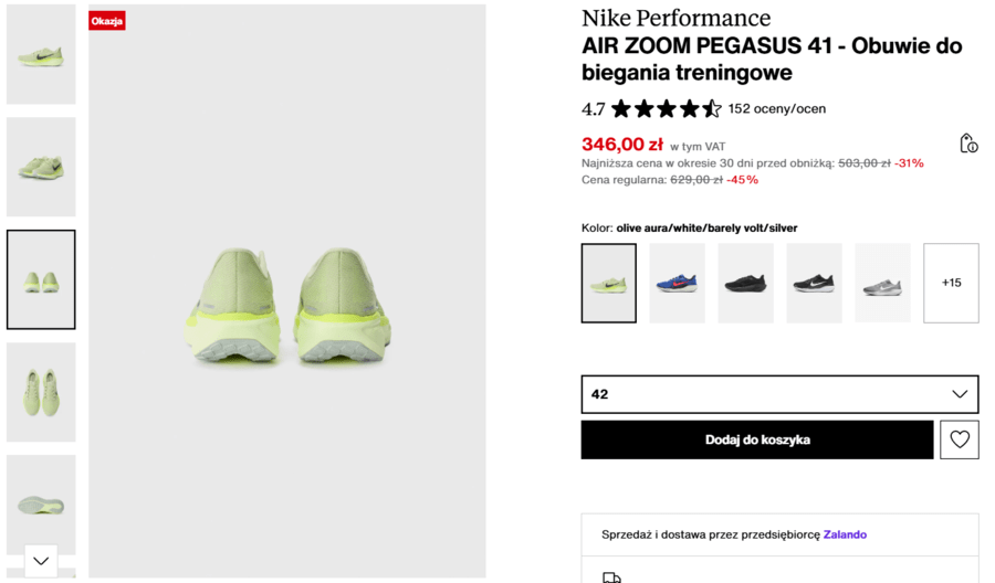 Nike Pegasus 41 w promocji na zalando